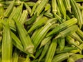 Top view of heap of okra, Lady Finger