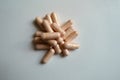 Top view of heap of capsules of probiotic dietary supplements Royalty Free Stock Photo