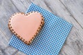 Top view of heart cookie. Royalty Free Stock Photo