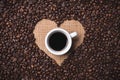 Heart shape coffee beans Royalty Free Stock Photo