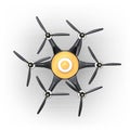 Top view of hexacopter with carbon fiber cover