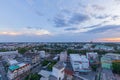 Top view from hight -rise building while sunset background