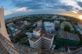 Top view from hight -rise building while sunset background