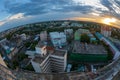 Top view from hight -rise building while sunset background