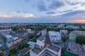 Top view from hight -rise building while sunset background