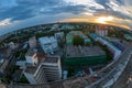 Top view from hight -rise building while sunset background