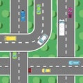 Top view highway traffic in rush hour poster