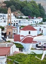 Olg town of Lindos in Greek Rhores island Royalty Free Stock Photo