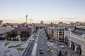 Top view of the historic center of Moscow Russia from the roof of the Central children`s store