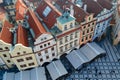 Top view of historical center of Prague Stare Mesto, Czech Republic