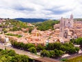 top view of the historical part of the city of Gerona Royalty Free Stock Photo