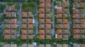 top view of home village roof in land management bangkok thailand Royalty Free Stock Photo