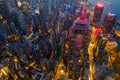 Top view of Hong Kong city at night Royalty Free Stock Photo