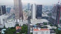 Top view of a HongKong Global City with development buildings, transportation, energy power infrastructure. Financial Royalty Free Stock Photo