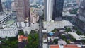 Top view of a HongKong Global City with development buildings, transportation, energy power infrastructure. Financial Royalty Free Stock Photo