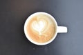 Top view hot latte coffee with heart pattern Royalty Free Stock Photo