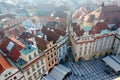 Top view of historical center of Prague Stare Mesto, Czech Republic