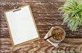 Top view ice coffee and blank menu Royalty Free Stock Photo