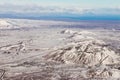 Top view, Iceland land snow covered