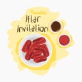 Top View Iftar Party Invitation Vector Template