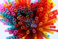 top view image of colorful straws. abstract or party concept