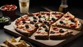 Top view image of delicious pizza with a crispy edge - italian food