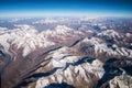 Top view image of the Himalaya mountain and blue sky Royalty Free Stock Photo