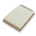 top view of open notebook with blank page, lined paper texture background Royalty Free Stock Photo