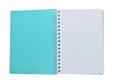 top view of open notebook with blank page, lined paper texture background Royalty Free Stock Photo
