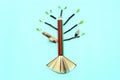 Top view image of pencil and tree concept. idea of education, creativity, and growth Royalty Free Stock Photo