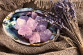 Rose Quartz Healing Crystals Close Up Royalty Free Stock Photo