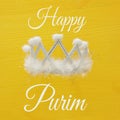 Top view image of white party crown. Flat lay. Purim celebration concept & x28;jewish carnival holiday& x29;