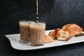 Top view of Indian Masala Chai or traditional milk tea beverage Royalty Free Stock Photo