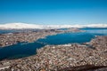 Top view of island in north Norway, panorama of Tromso