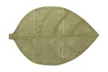 top view of isolated in the form of a leaf placemat for food. Close up of bamboo mat Empty space for your design Royalty Free Stock Photo