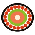 Top view of an isolated sushi Vector