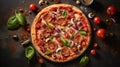 top view Italian classic pizza Royalty Free Stock Photo