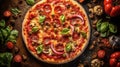 top view Italian classic pizza Royalty Free Stock Photo