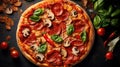 top view Italian classic pizza Royalty Free Stock Photo