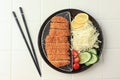 Japanese Deep Fried Pork or Tonkatsu Set Royalty Free Stock Photo