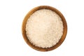 Top view of Jasmine Rice in a wooden bowl Royalty Free Stock Photo