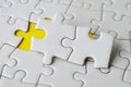 Top view of jigsaw puzzle pieces removed from other jigsaw. Royalty Free Stock Photo