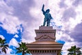 Top view of Juan Ponce de Leon statue in Florida`s Historic Coast .