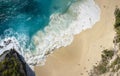 Top View Of Kelingking Beach at Nusa Penida, Bali - Indonesia Royalty Free Stock Photo