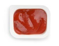 Top view of ketchup fast food dip packet Royalty Free Stock Photo