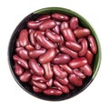 Top view of kidney beans in round bowl isolated Royalty Free Stock Photo