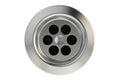 Top view of kitchen sink drain, round plug hole. 3D rendering