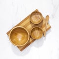 top view kitchenware wooden board. High quality photo