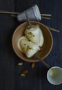 Top view of Kulfi with moulds and sticks Royalty Free Stock Photo