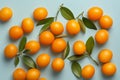 Top view of kumquat fruits